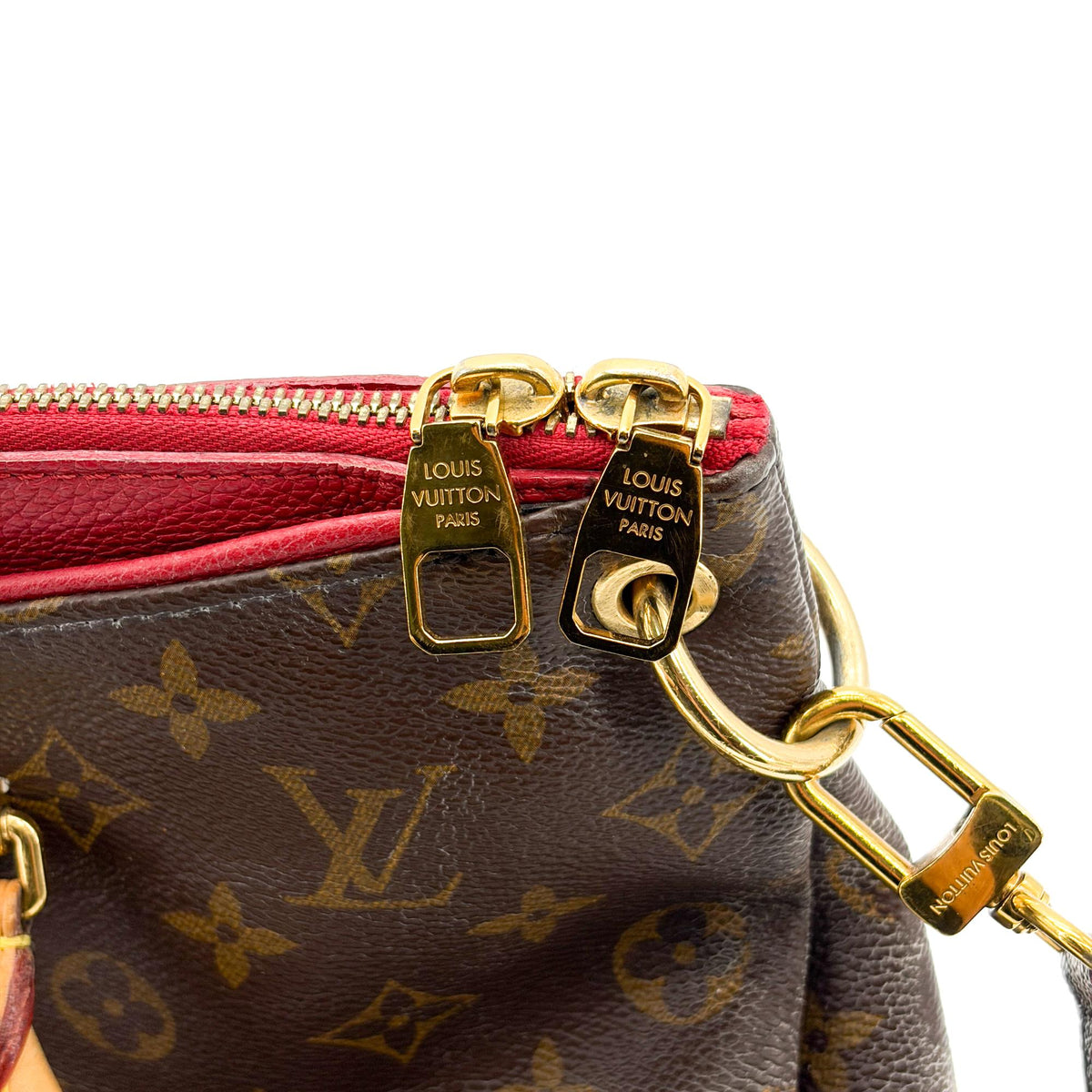 Louis Vuitton Pallas Monogram Canvas with Leather, Brown, Canvas, Tote Bag