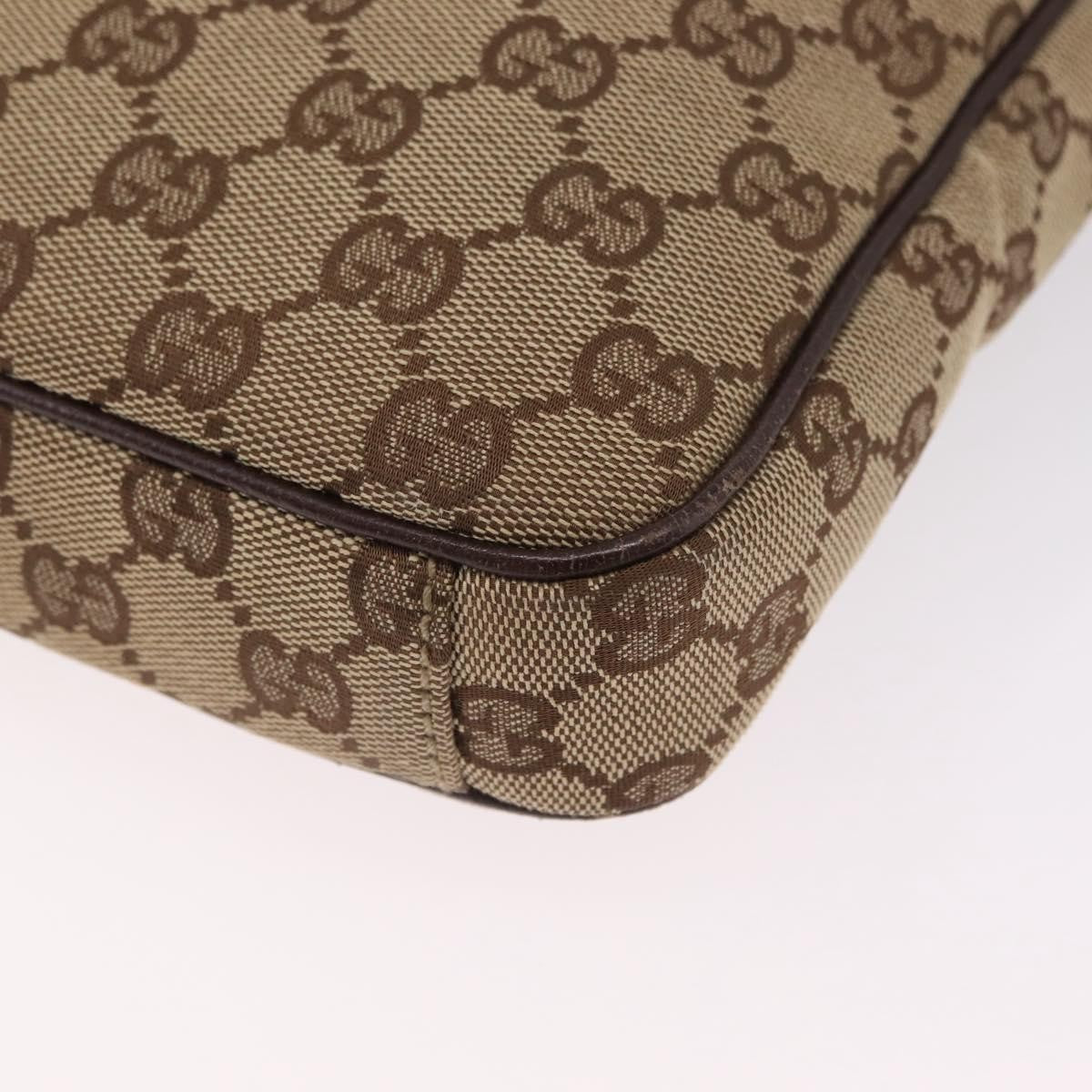 Gucci Front Zip Messenger GG Coated Canvas, Beige, Canvas, Crossbody Bag