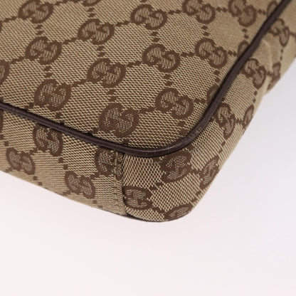 Gucci Double Front Pocket GG Canvas, Beige, Canvas, Crossbody Bag