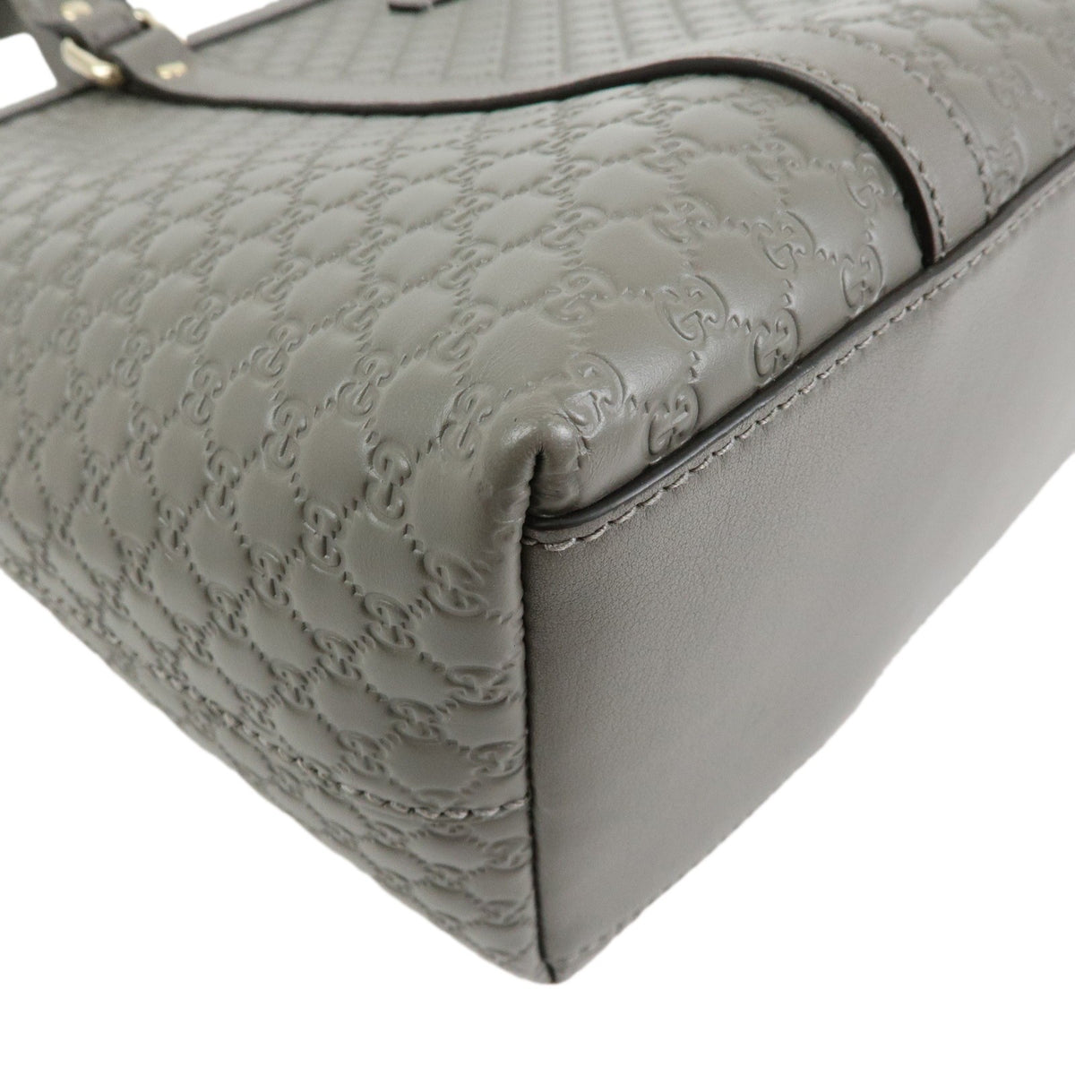 Gucci Margaux Microguccissima Leather, Gray, Leather, Tote Bag