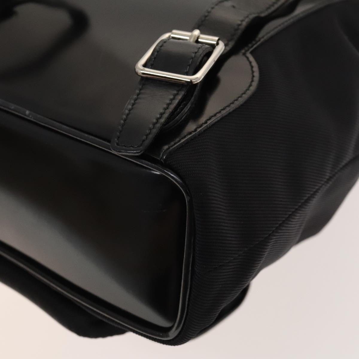 Gucci Vintage Bamboo Nylon and Patent Leather, Black, Nylon, Backpack