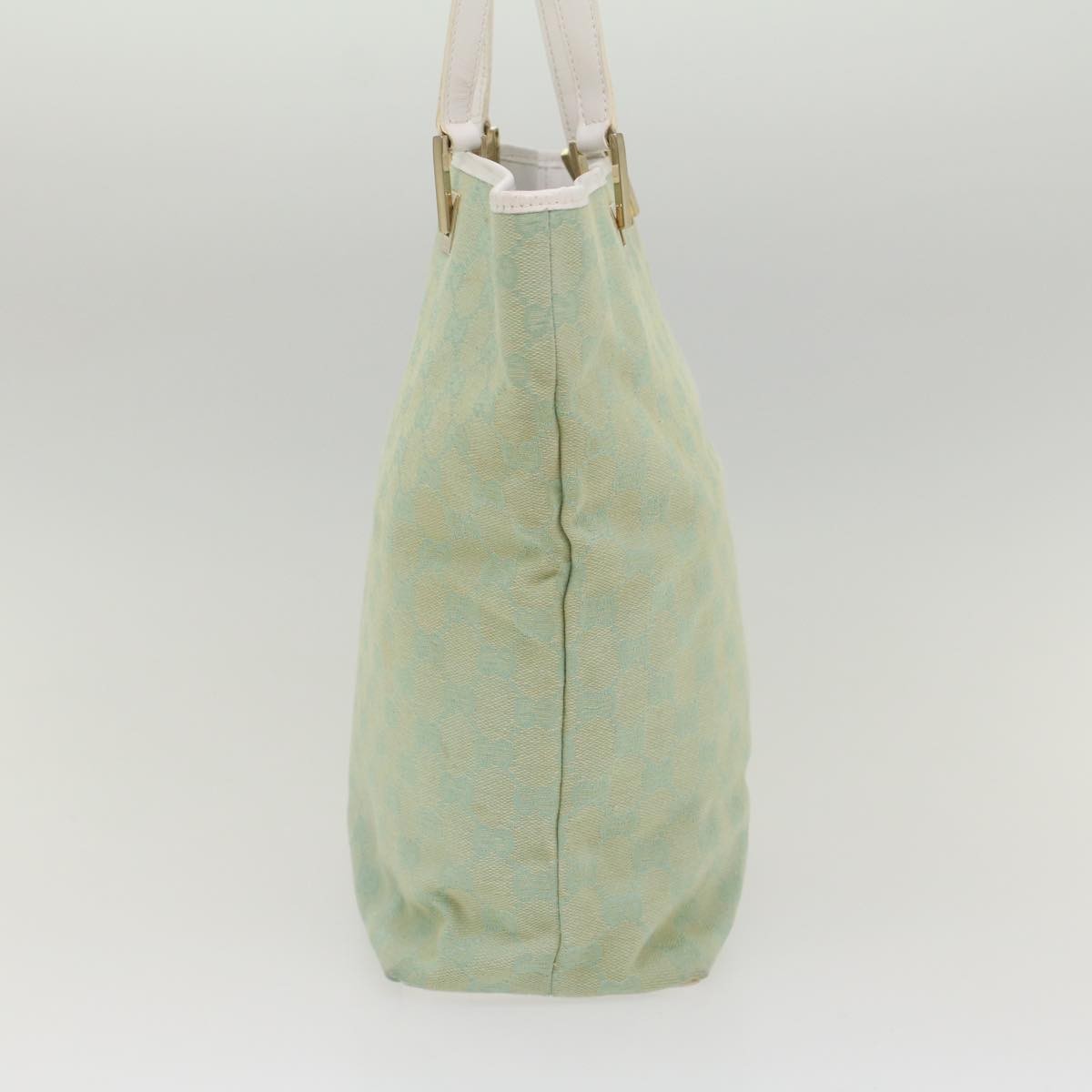 Gucci Vintage Bucket Shopping Tote GG Canvas and leather, Blue, Canvas, Tote Bag