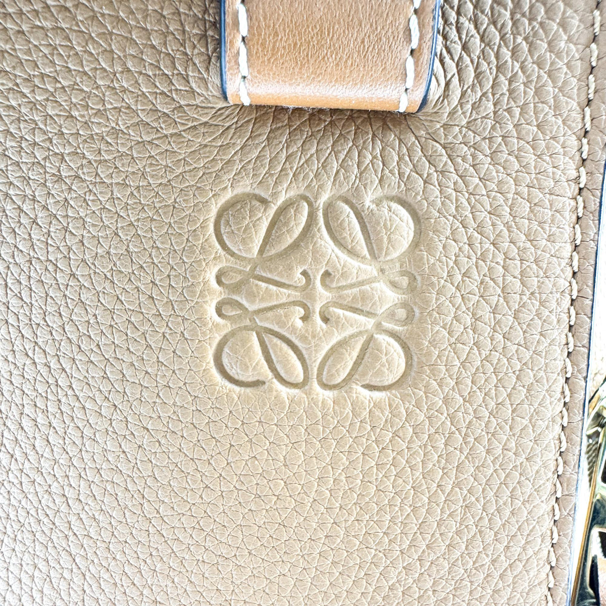 Loewe Hammock Leather, Brown, Leather, Handbag