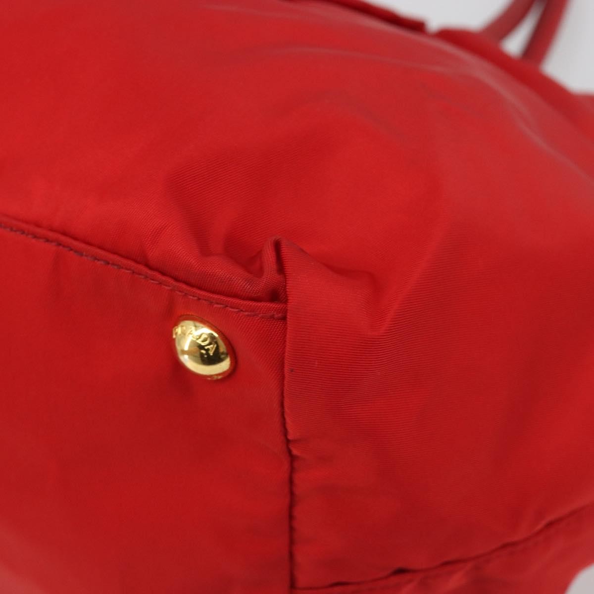 Prada Bow Tote Tessuto with Leather, Red, Nylon, Tote Bag