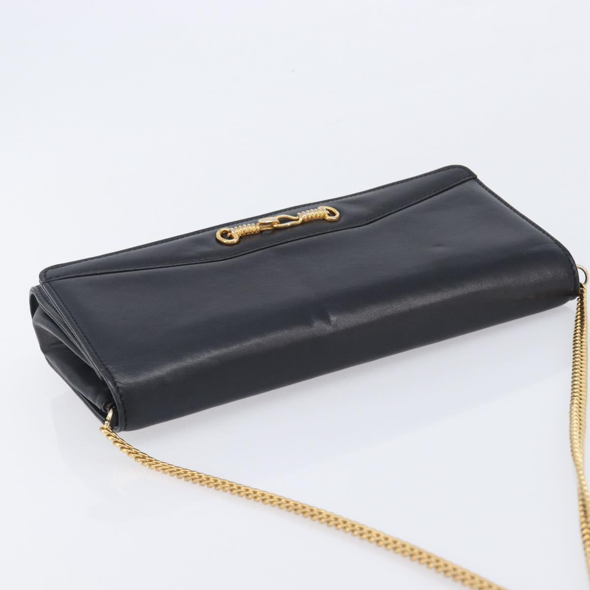 Celine Shoulder Leather, Black, Leather, Shoulder Bag