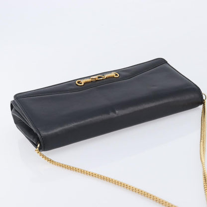 Celine Shoulder Leather, Black, Leather, Shoulder Bag
