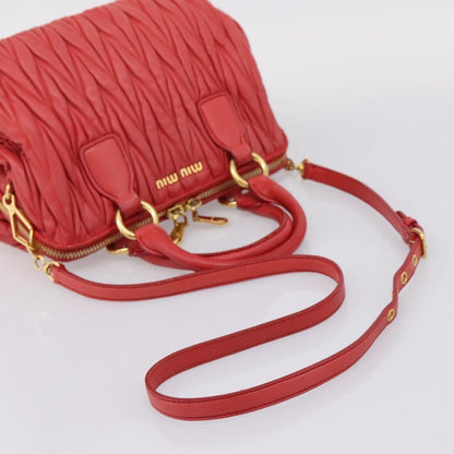 Miu Miu Madras Bowler Matelasse Leather, Red, Leather, Handbag