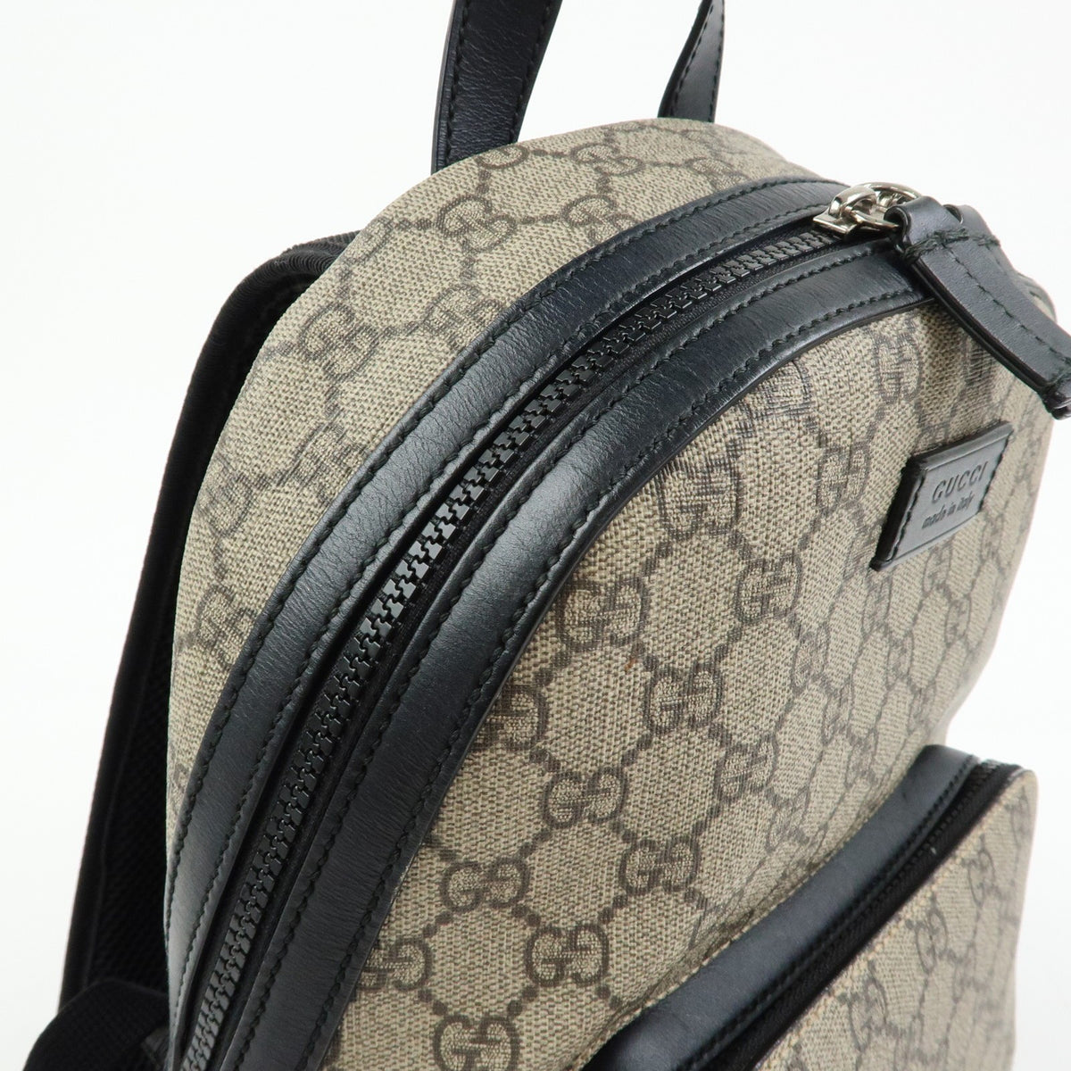 Gucci Zip Pocket GG Coated Canvas, Beige, Canvas, Backpack