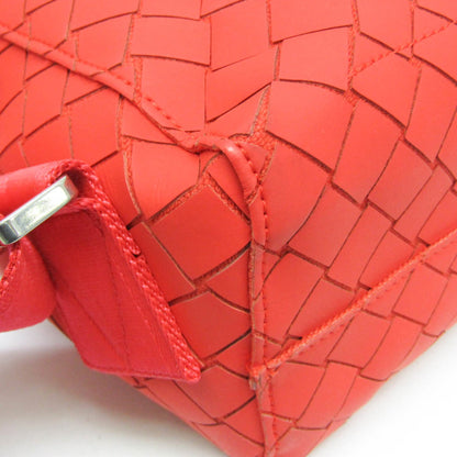 Bottega Veneta Fold-Over Intrecciato Effect Rubber, Red, Rubber, Backpack
