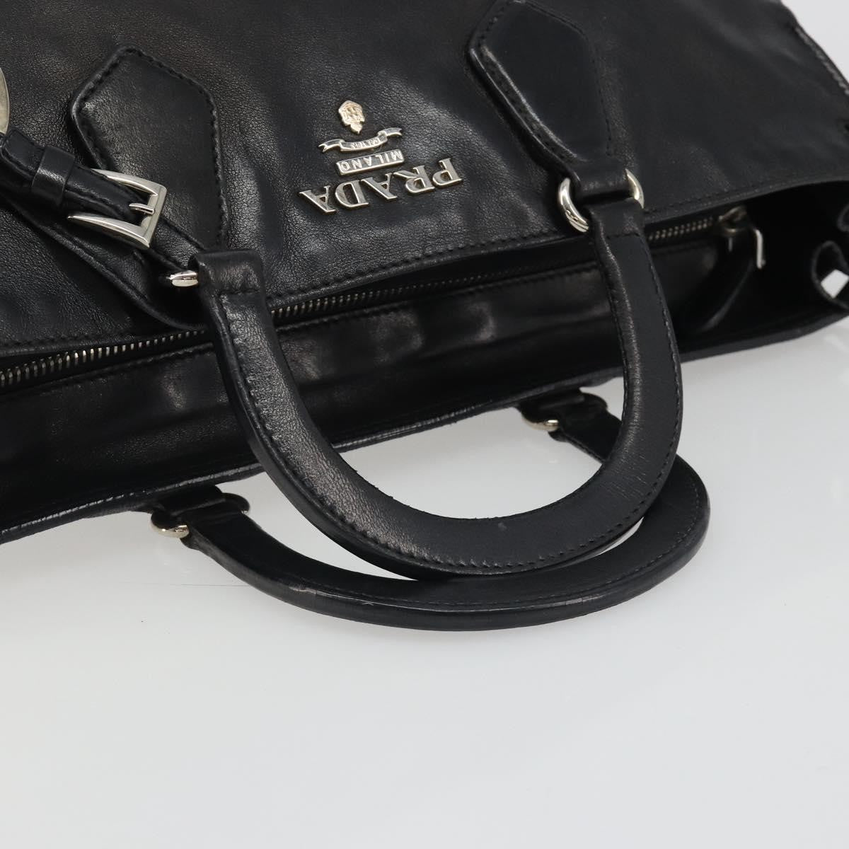 Prada Vitello Daino Convertible Tote Vitello Daino, Black, Leather, Handbag
