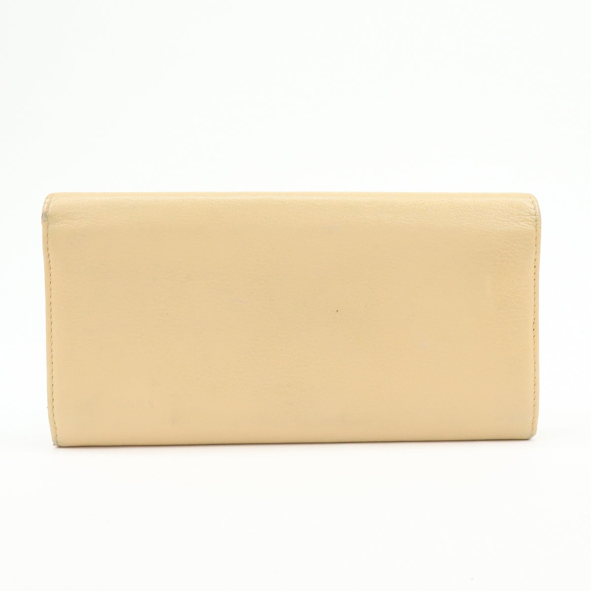 Chanel Camellia Flap Leather, Beige, Calfskin, Wallet
