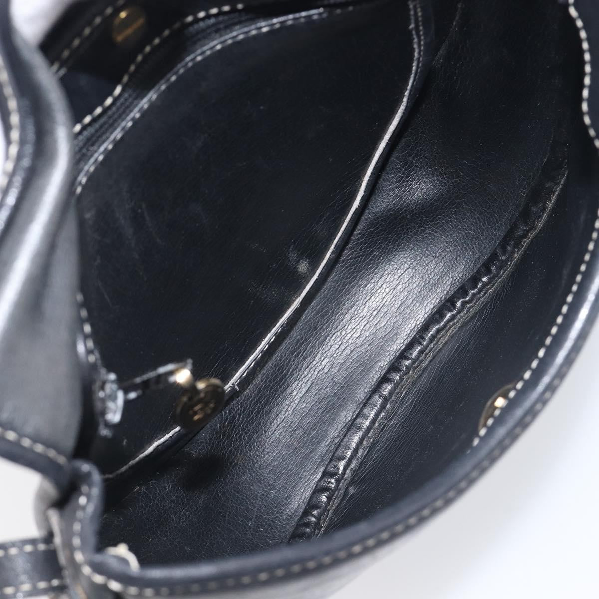 Christian Dior Vintage CD Logo Leather, Navy, Leather, Shoulder Bag