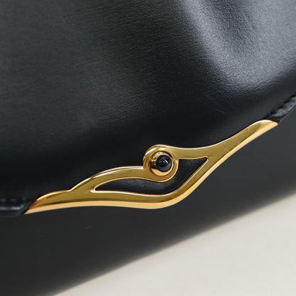 Cartier Sapphire Line Leather, Navy, Leather, Shoulder Bag