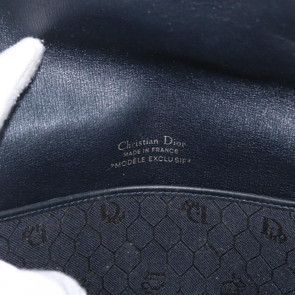Christian Dior Vintage Honeycomb Flap Canvas and Leather, Black, Canvas, Shoulder Bag
