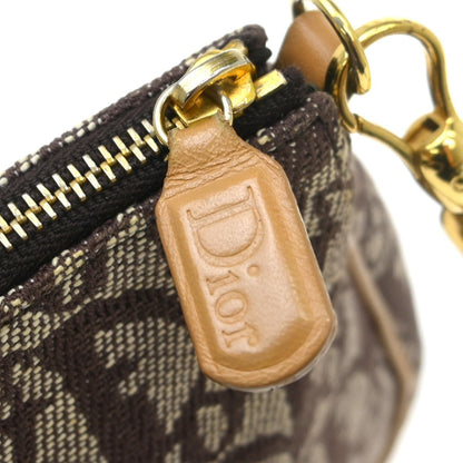 Christian Dior Vintage Saddle Bag Canvas, Brown, Canvas, Clutch