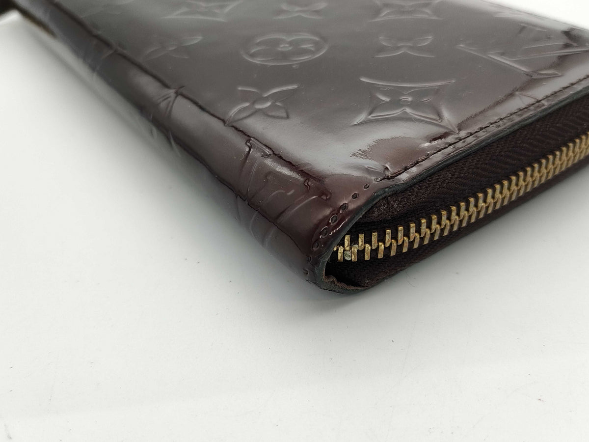 Louis Vuitton Zippy Monogram Vernis, Burgundy, Patent Leather, Wallet