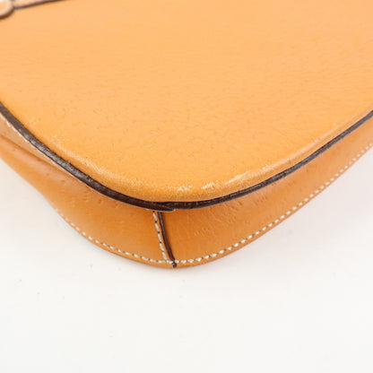 Salvatore Ferragamo Gancini Top Handle Leather, Orange, Leather, Handbag