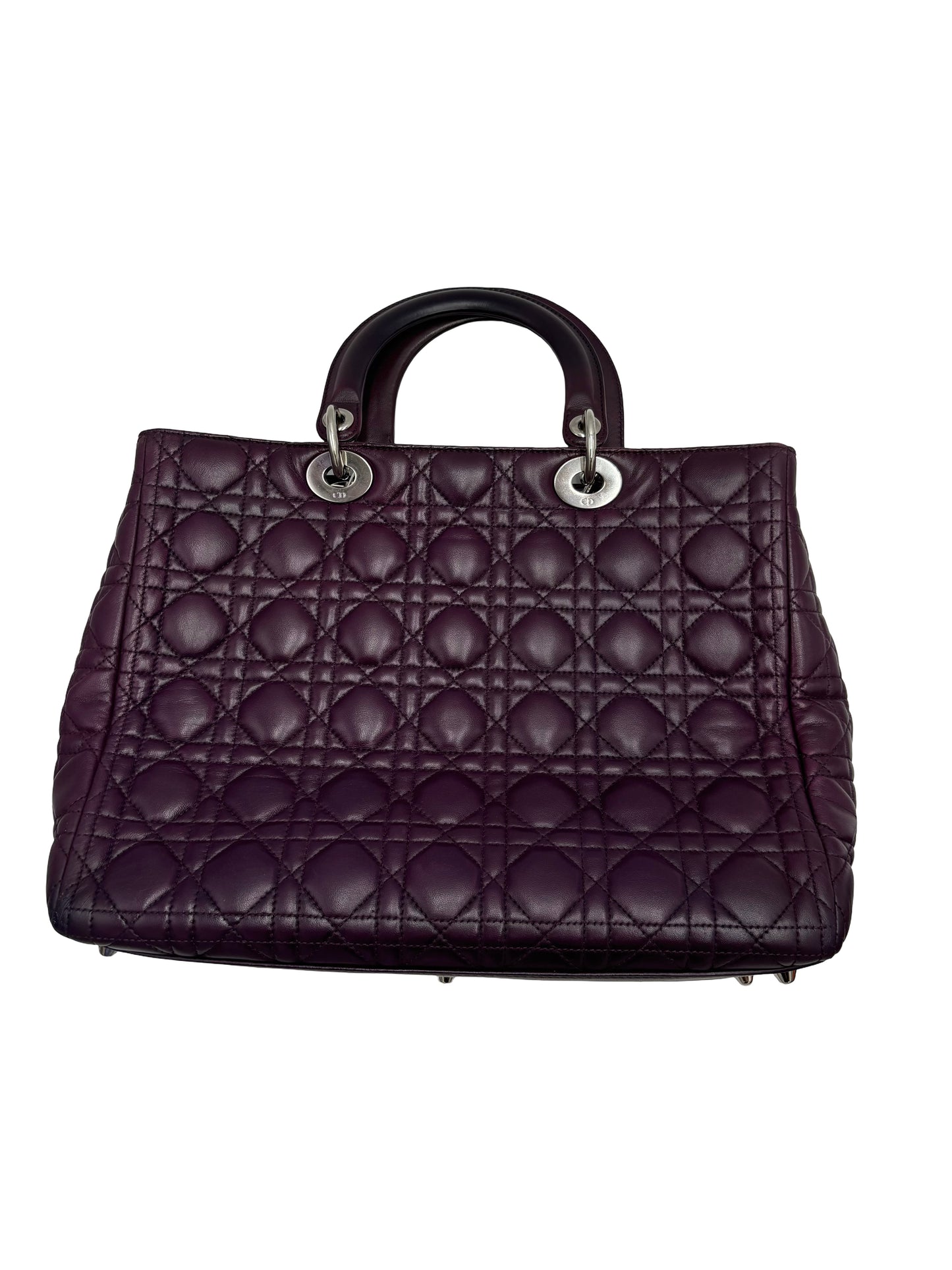 Christian Dior Saddle Handbag with Strap Leather, Purple, Leather, Handbag