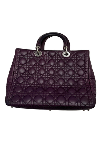 Christian Dior Saddle Handbag with Strap Leather, Purple, Leather, Handbag