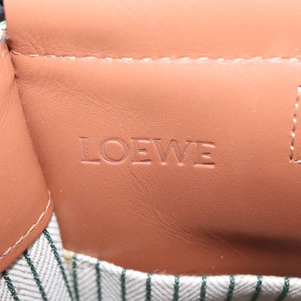Loewe Cushion Canvas, Green, Canvas, Tote Bag