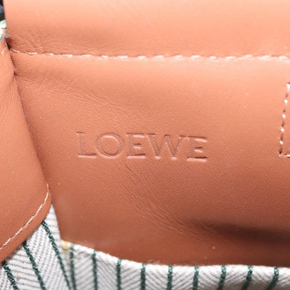 Loewe Cushion Canvas, Green, Canvas, Tote Bag