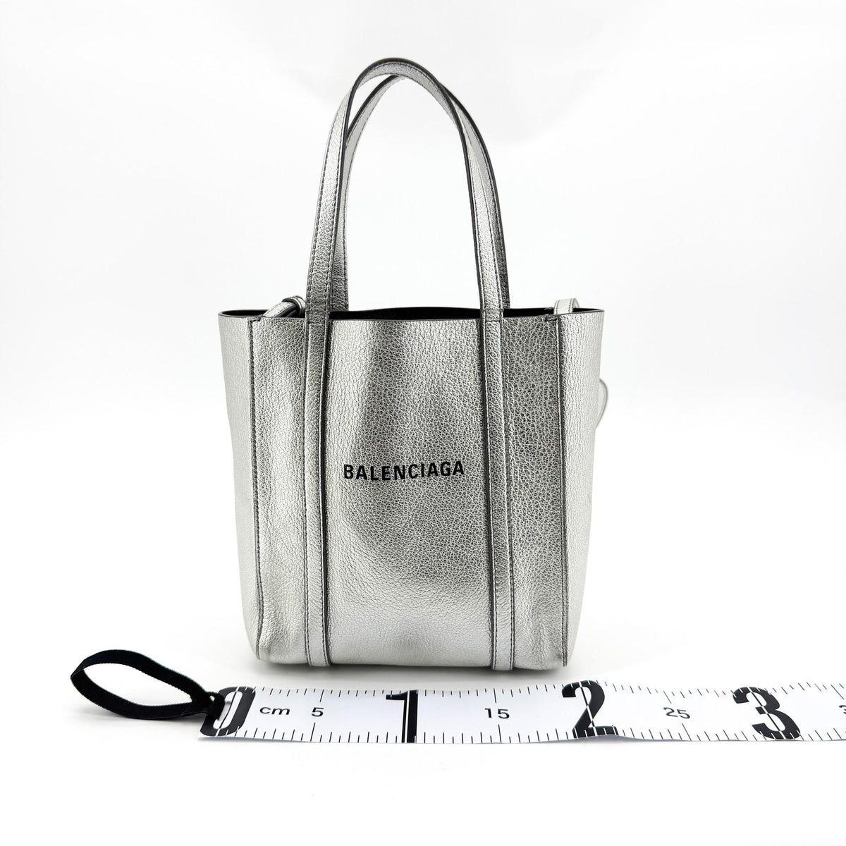 Balenciaga Everyday Patent, Silver, Leather, Tote Bag