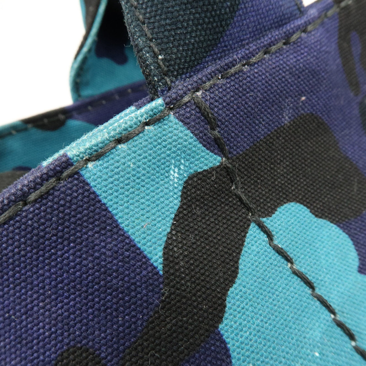 Prada Canapa Convertible Printed Canvas, Blue, Canvas, Tote Bag
