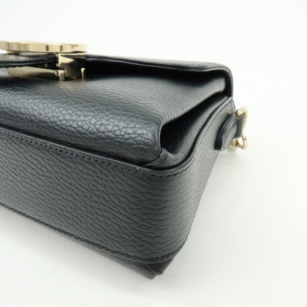 Gucci Interlocking Leather, Black, Leather, Shoulder Bag