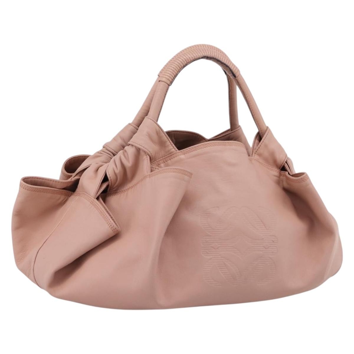 Loewe Anagram Logo Nappa Aire Hand Leather, Pink, Leather, Handbag