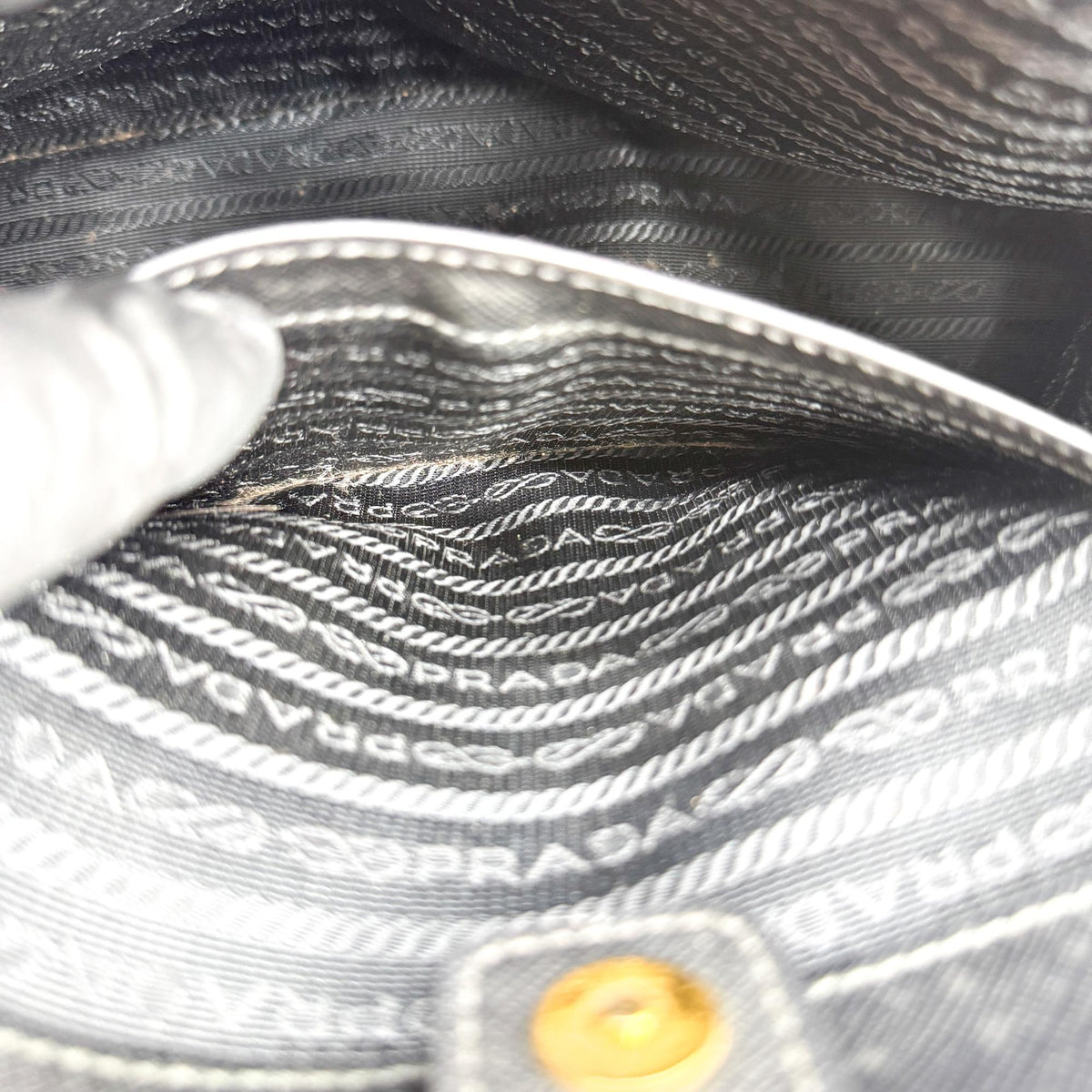 Prada Galleria  Strap Leather, Black, Leather, Handbag
