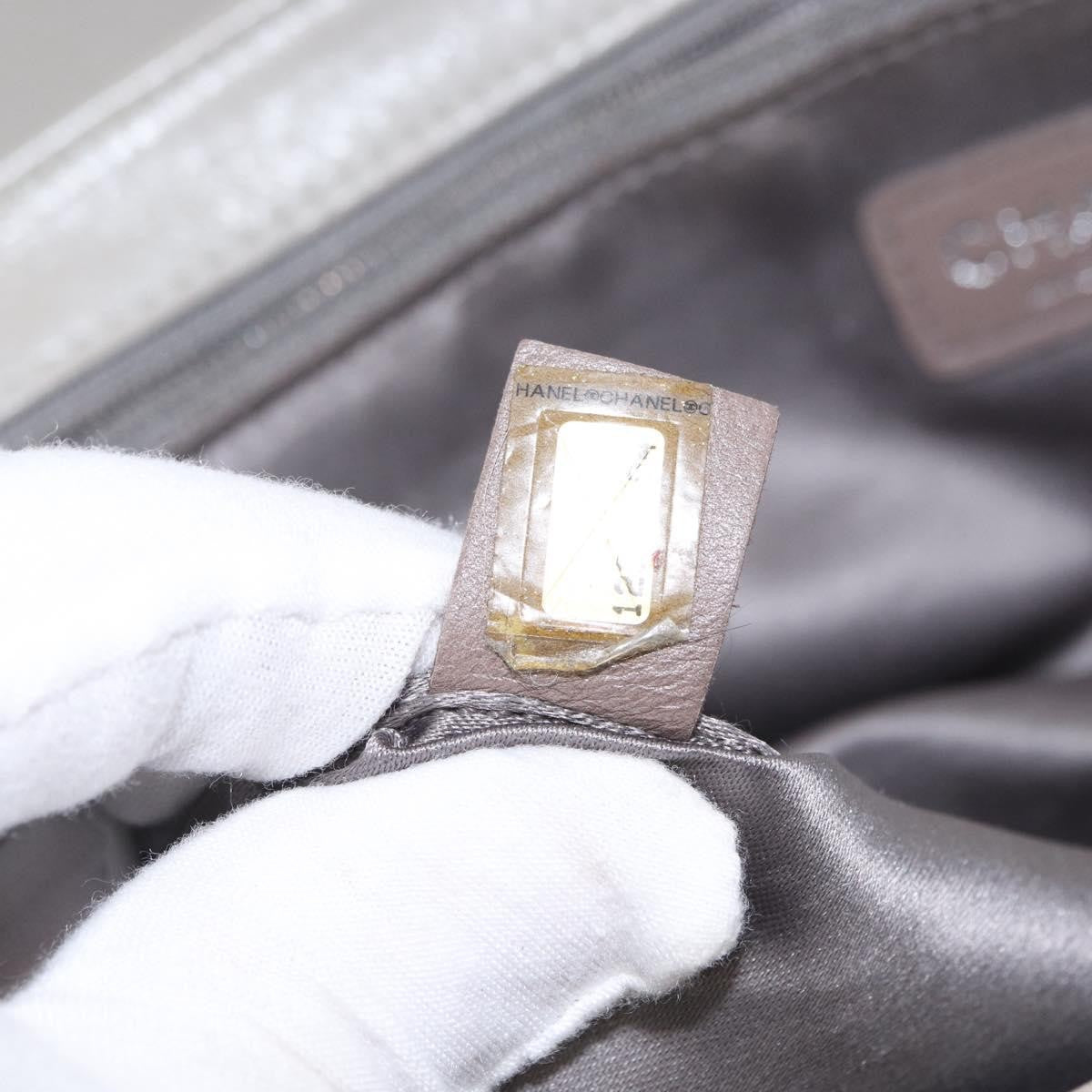 Chanel Mademoiselle Lock Flap Quilted Lambskin, Gray, Leather, Shoulder Bag