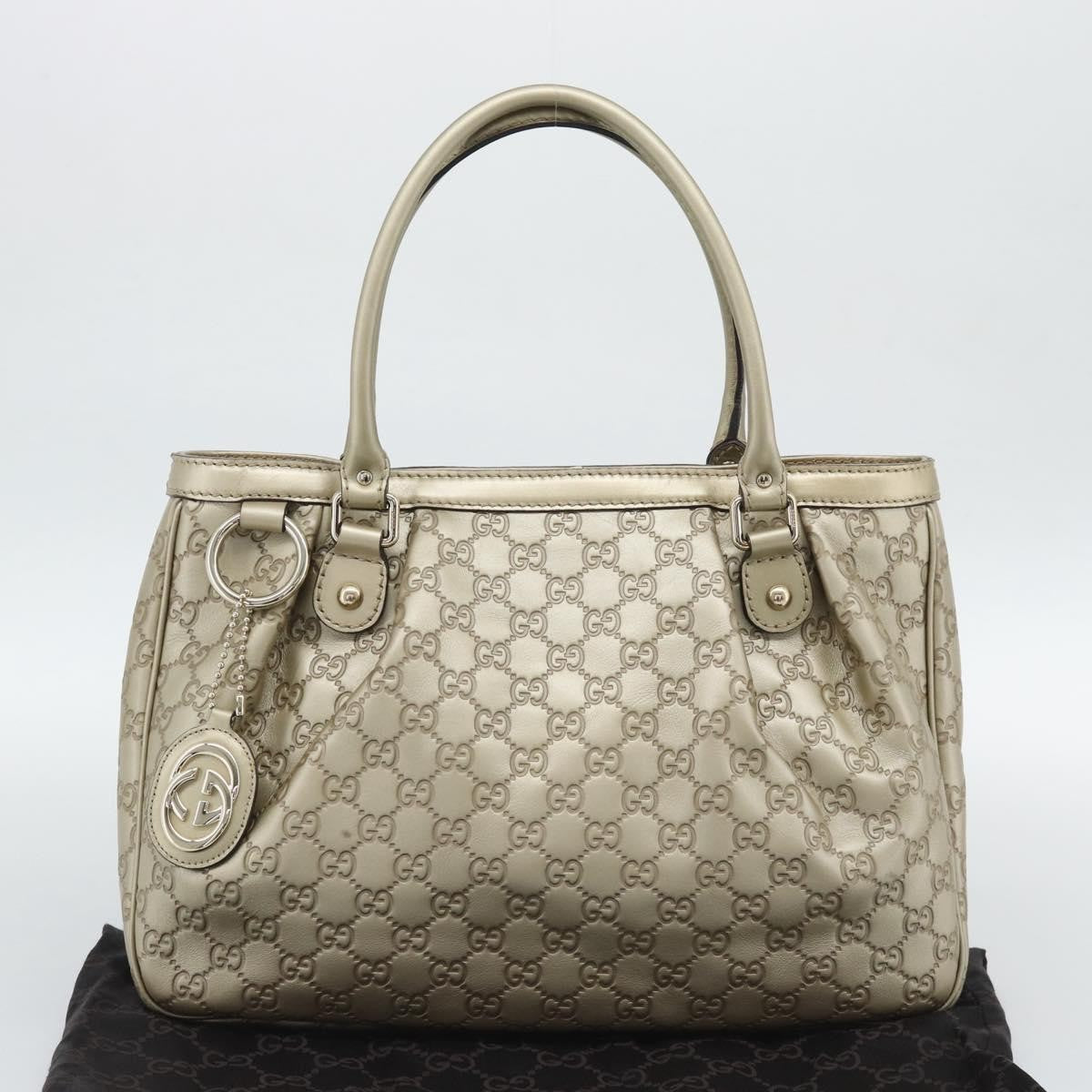 Gucci Sukey Top Handle Guccissima Leather, Gold, Leather, Tote Bag