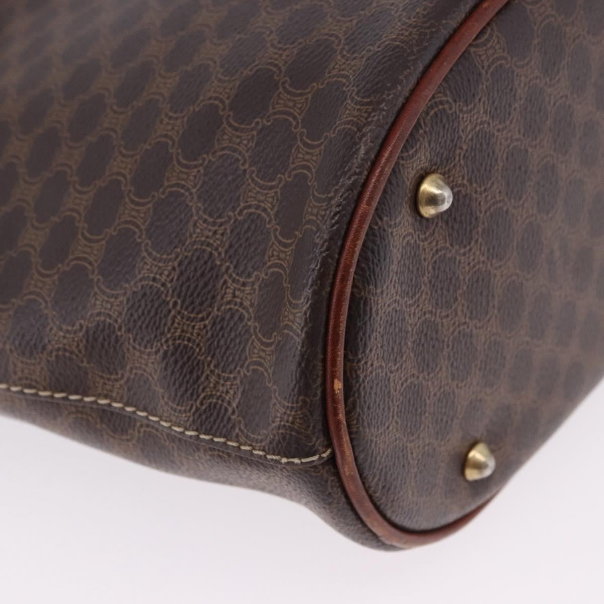 Celine Vintage Macadam Canvas, Brown, Canvas, Handbag