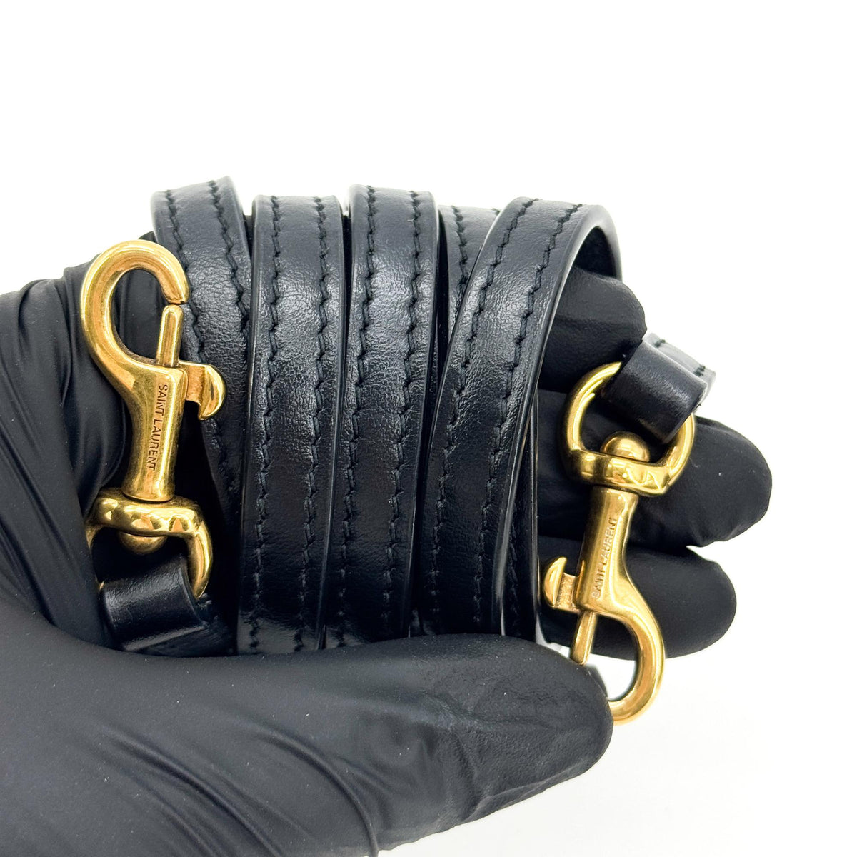 Saint Laurent Loulou Matelasse Chevron Leather, Black, Leather, Shoulder Bag