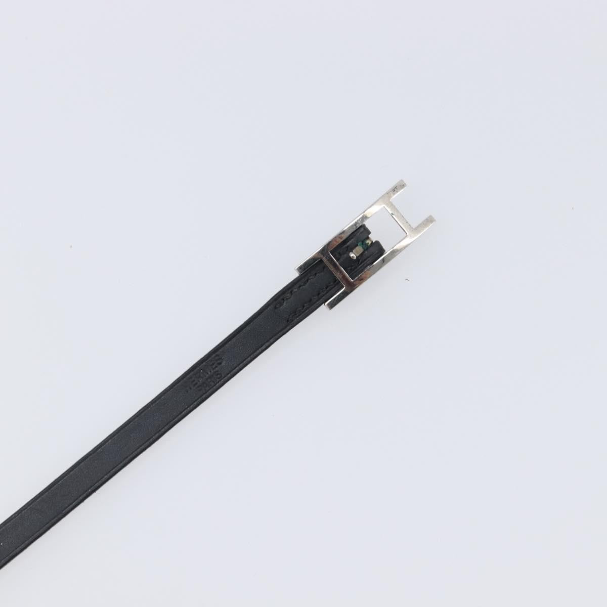 Hermes Hapi 3 Leather with Metal, Black, Leather, Bracelet