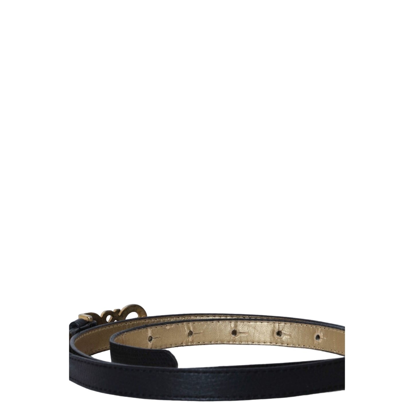 Dolce & Gabbana Black Leather Belt DG Buckle