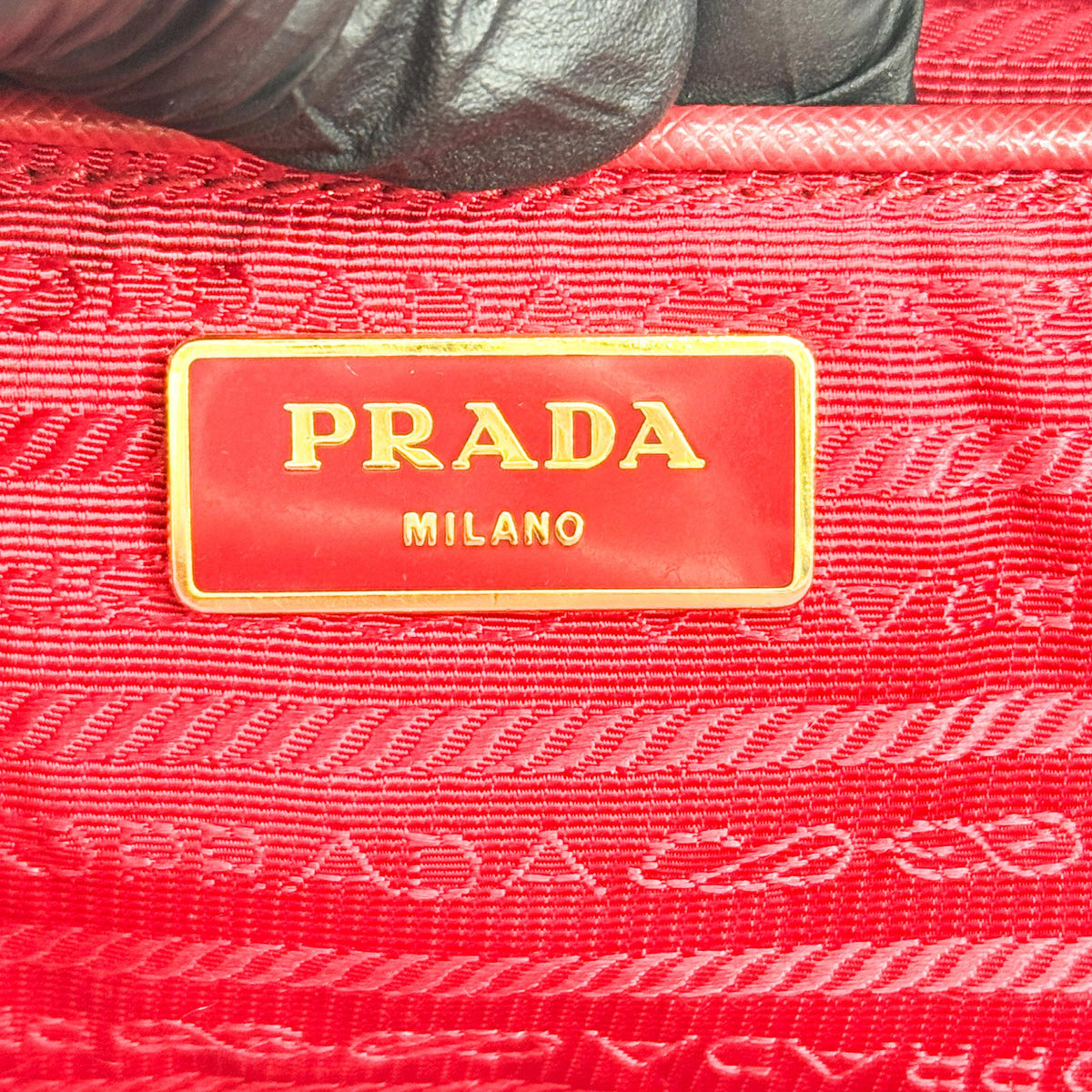 Prada Double Zip Lux Vernice Saffiano Leather, Red, Leather, Tote Bag