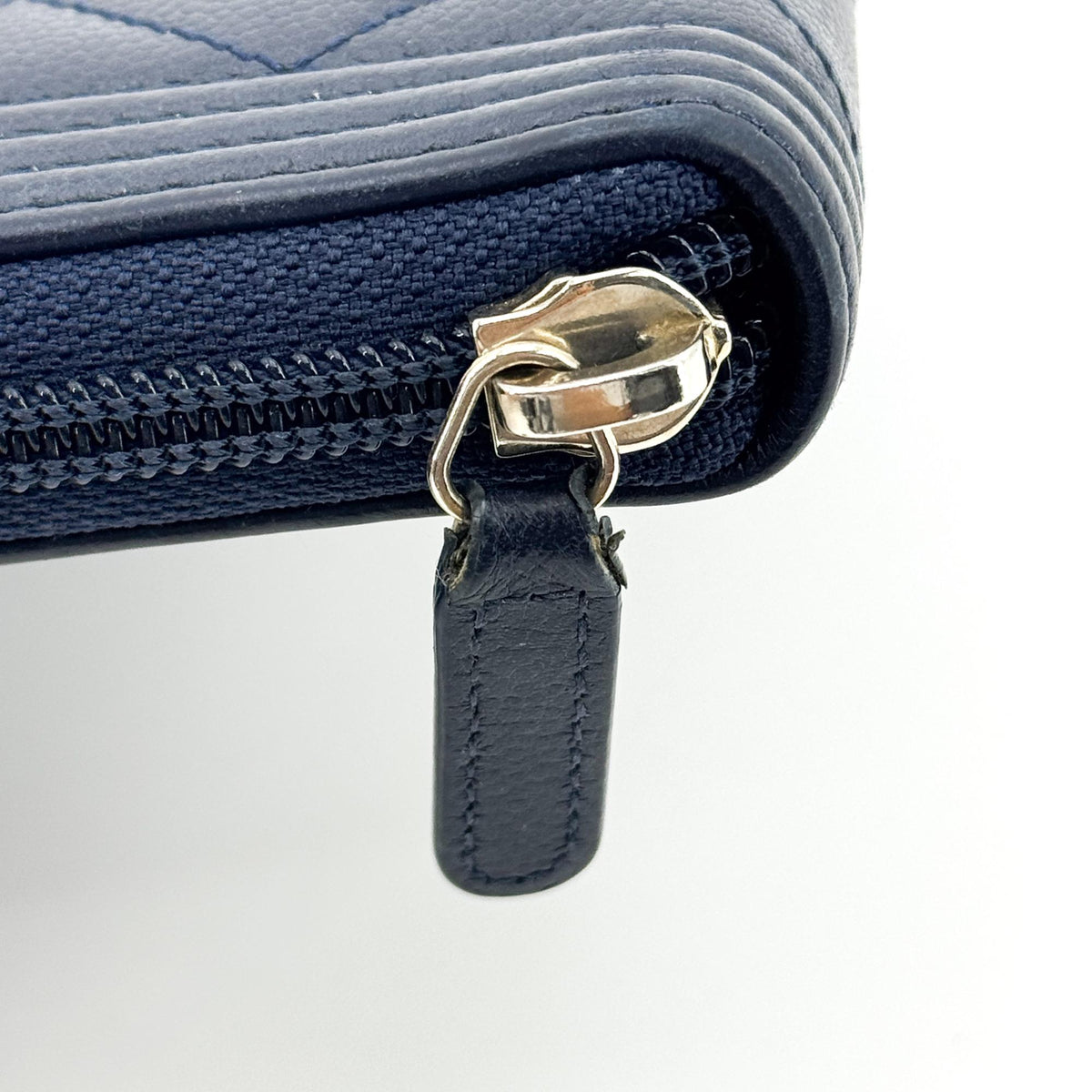Chanel Boy Zip Around Quilted Caviar, Black, Leather, Wallet