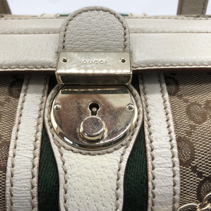 Gucci Treasure Boston GG Canvas and leather, Beige, Canvas, Handbag