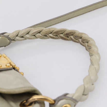 Miu Miu Beau Top Handle Leather, Beige, Leather, Handbag