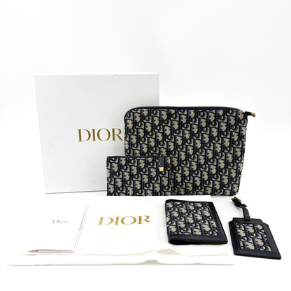 Christian Dior Travel Kit Oblique Canvas, Beige, Canvas, Toiletry Case