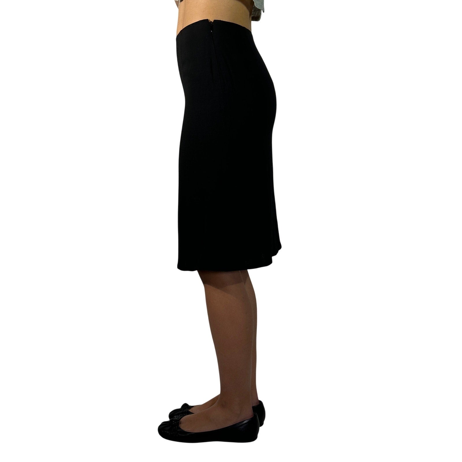 DAVID SZETO Bow Back A-Line Skirt Black 8