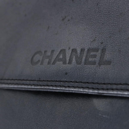 Chanel Vintage Logo Flap Messenger Leather, Blue, Leather, Handbag