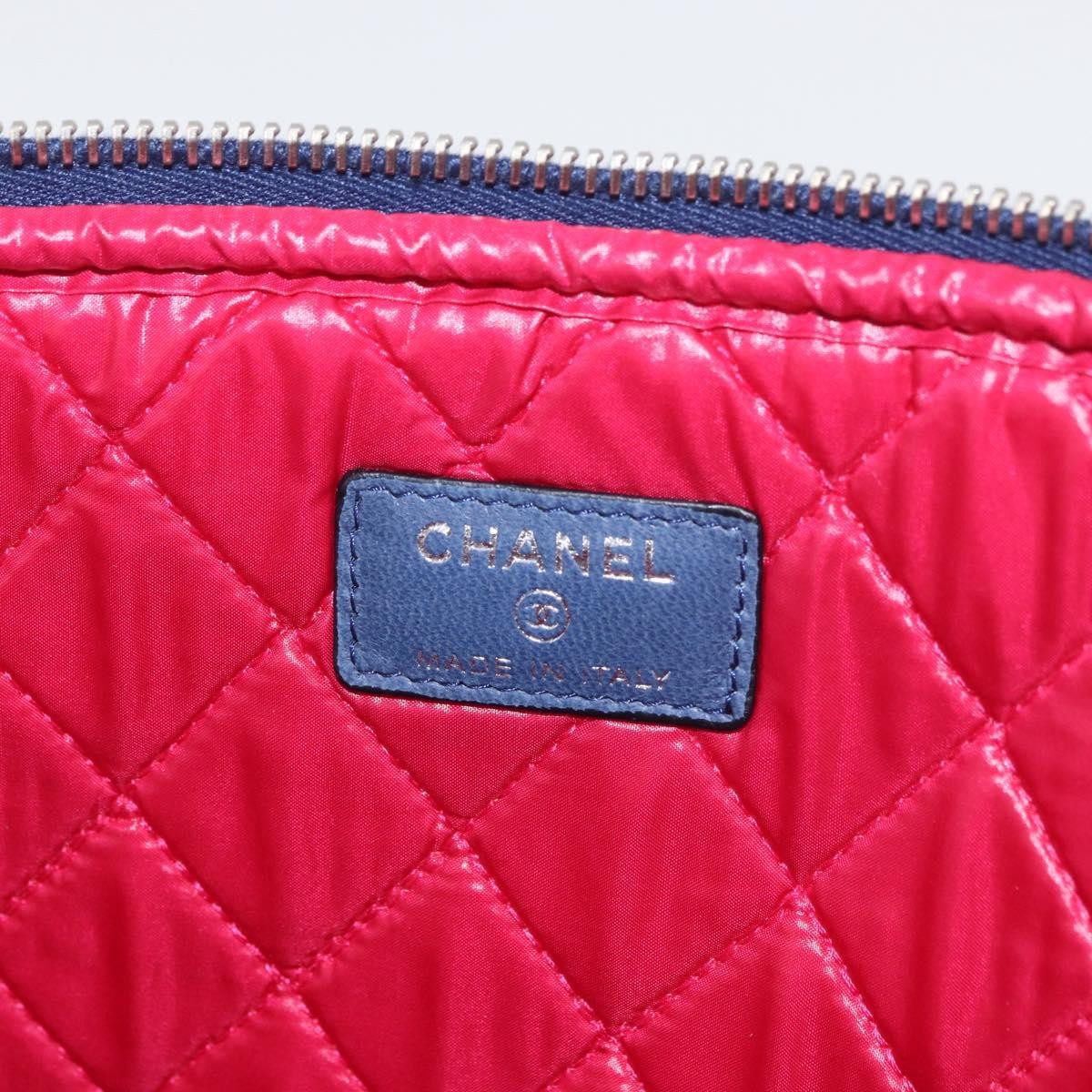 Chanel Laptop Sleeve Quilted Nylon, Blue, Nylon, Clutch