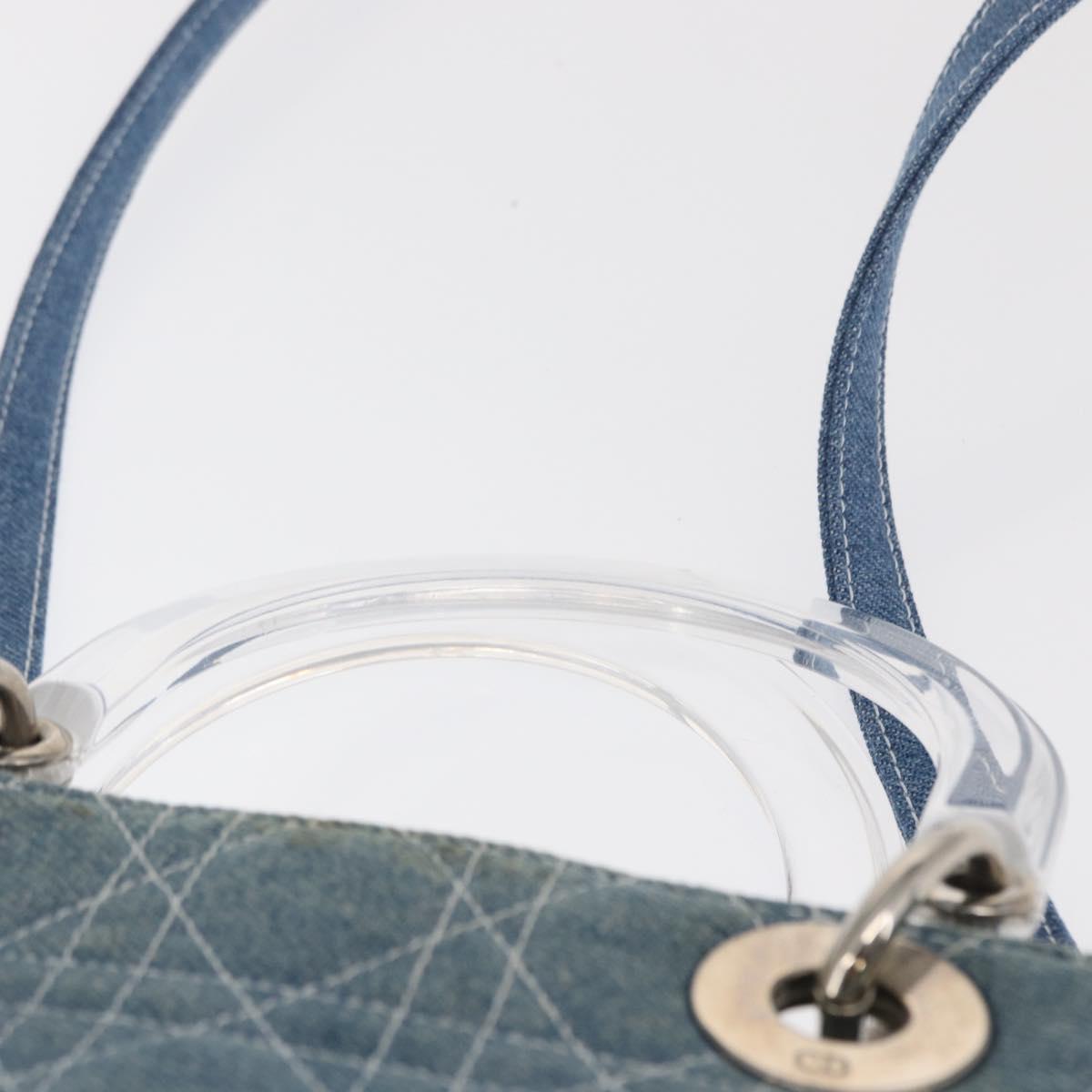 Christian Dior Vintage Lady Dior Bag Cannage Quilt Denim, BLUE, CANVAS, Tote bag
