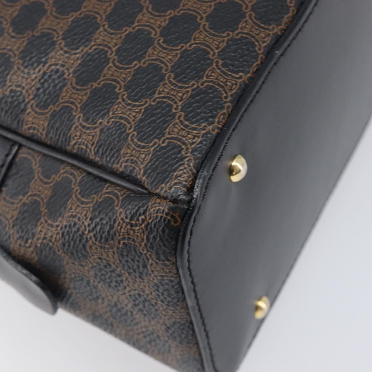 Celine Top Handle Leather, Black, PVC, Handbag