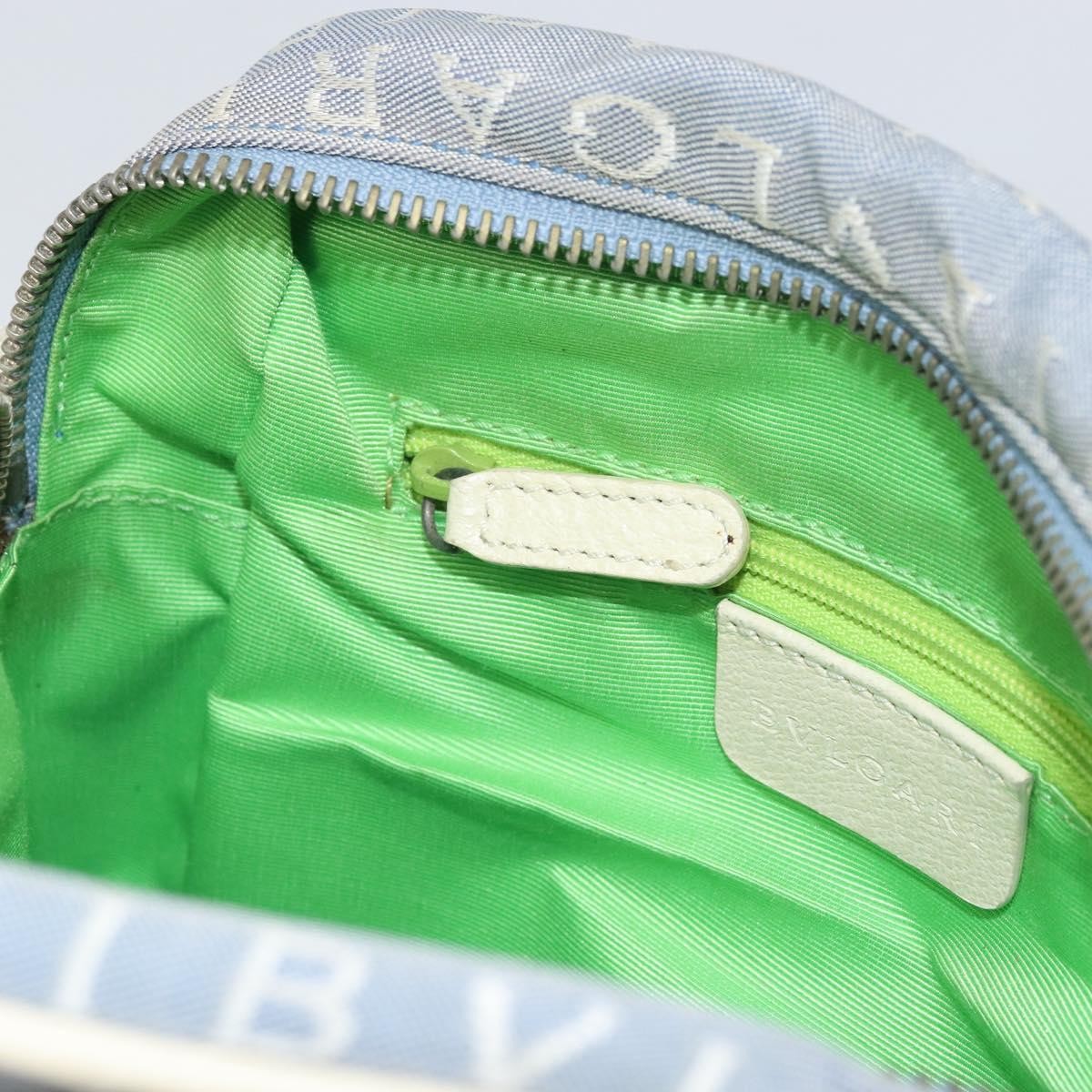 Bvlgari Logomania Canvas with Leather, Blue, Canvas, Shoulder Bag