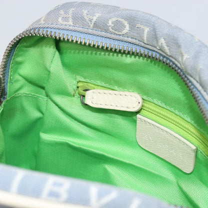 Bvlgari Logomania Canvas with Leather, Blue, Canvas, Shoulder Bag