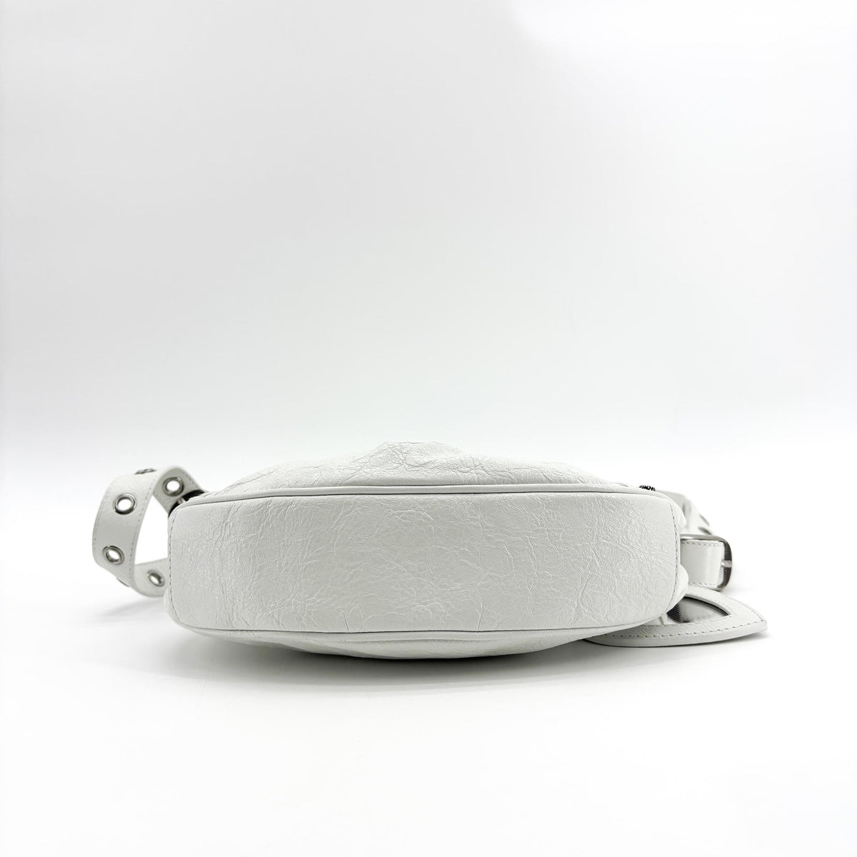 Balenciaga Le Cagole Giant Spikes Leather, White, Leather, Shoulder Bag