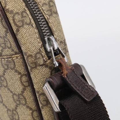 Gucci Vintage Front Pocket Flat Messenger GG Canvas and Leather, Beige, Canvas, Shoulder Bag